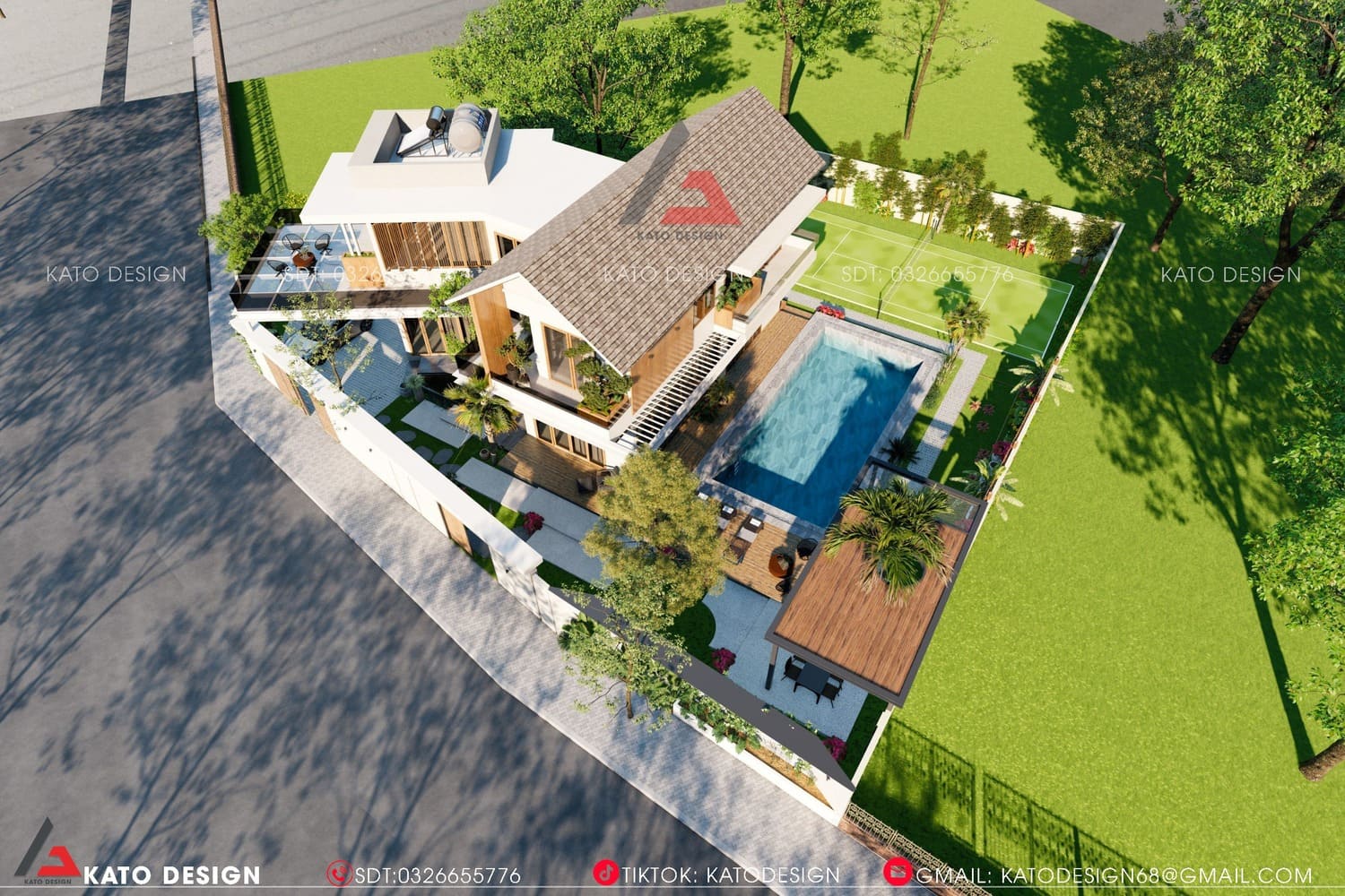 Tổng thể kiến trúc hiện đại của biệt thự