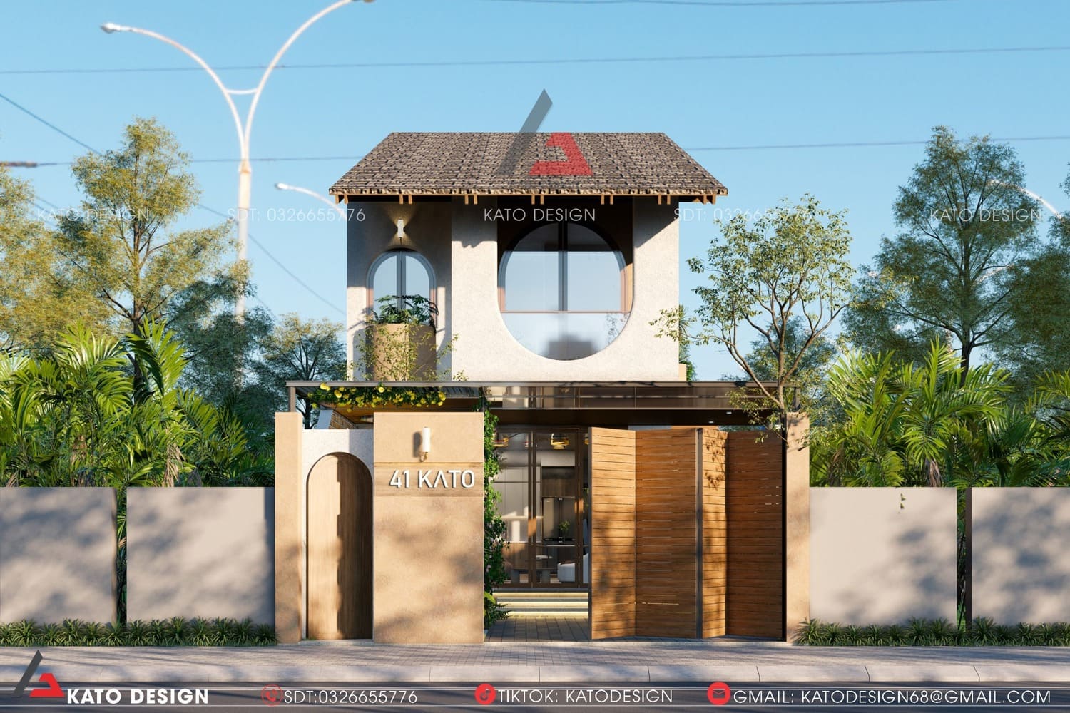 Nhà phố ngập tràn cây xanh với thiết kế thông thoáng