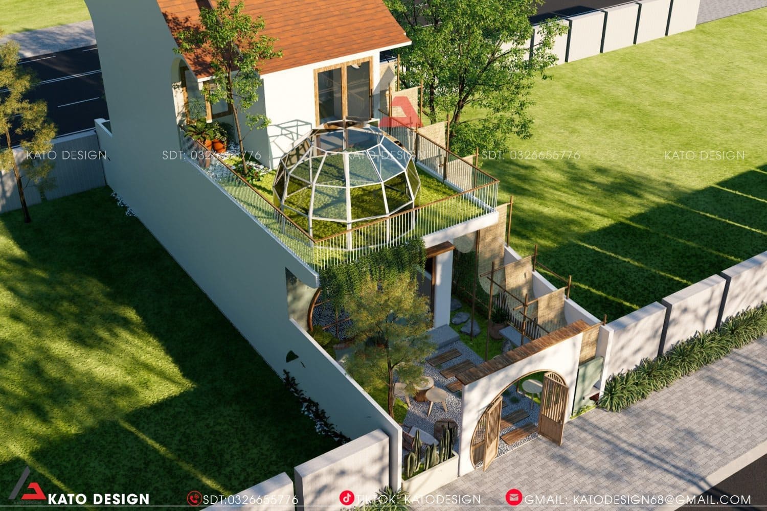 Ban công rộng kết hợp cây xanh