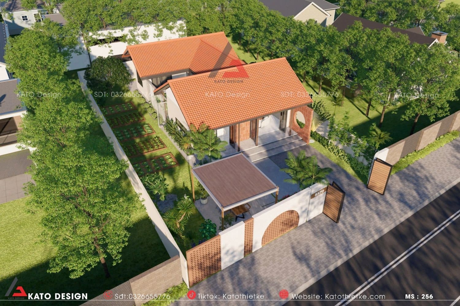 Mẫu nhà hình chữ U đẹp, hiện đại