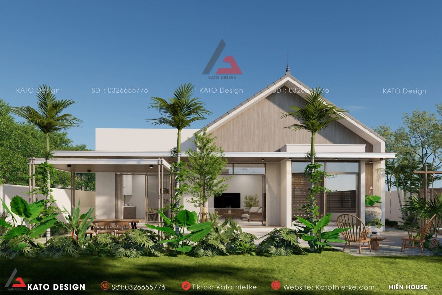 Mái Thái dốc, ngói xếp lớp tạo vẻ thanh thoát