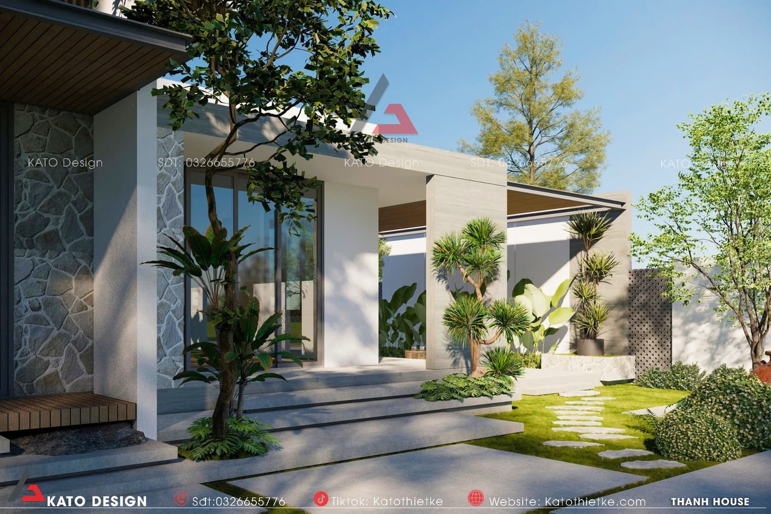 Khu vực tiểu cảnh và cây xanh bố trí dày đặc Khu vực tiểu cảnh và cây xanh bố trí dày đặc