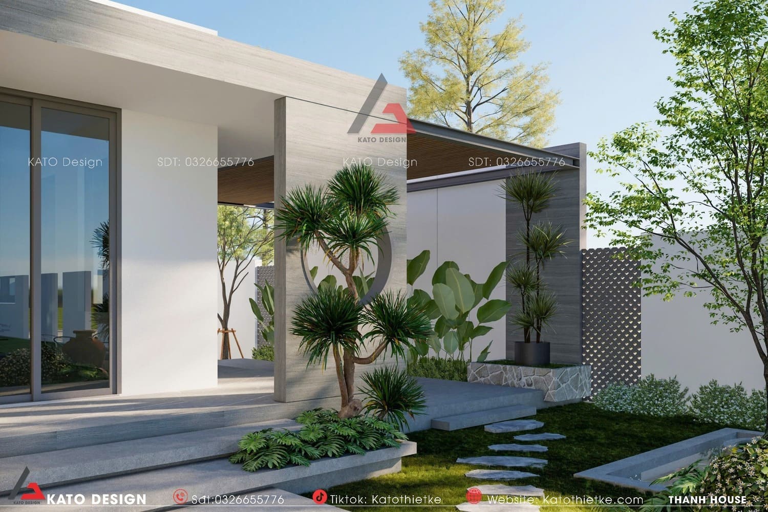 Lối đi sân vườn thiết kế đơn giản nhưng tinh tế Lối đi sân vườn thiết kế đơn giản nhưng tinh tế