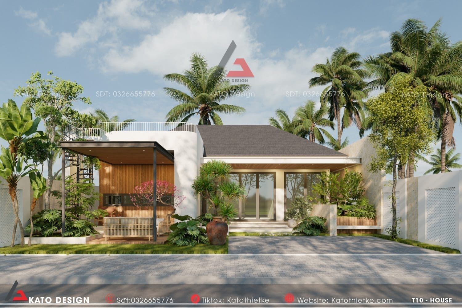 Mẫu nhà vườn 700 triệu đẹp, hiện đại