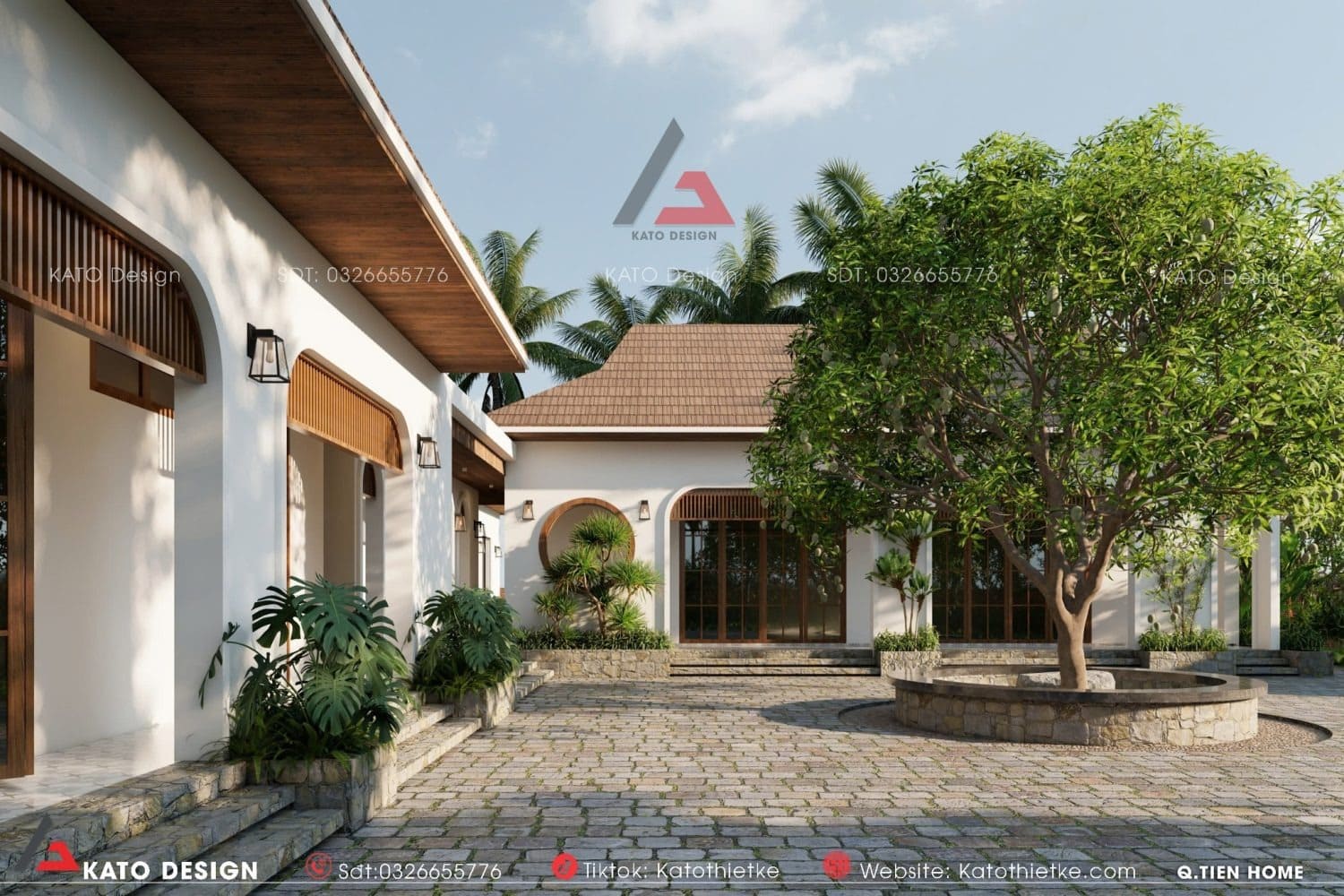 Sân vườn rộng, nhiều cây xanh giúp lưu thông không khí Sân vườn rộng, nhiều cây xanh giúp lưu thông không khí