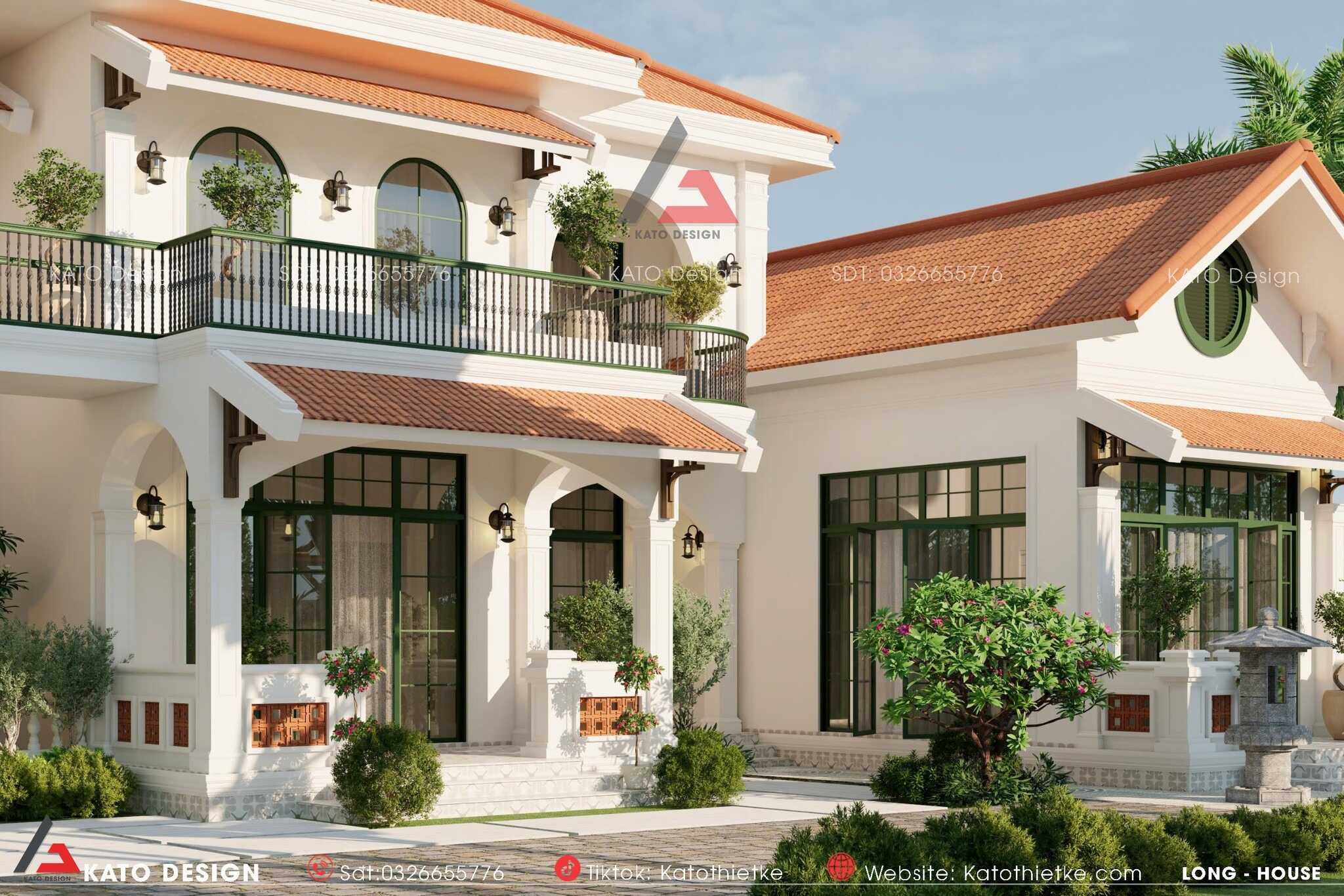 Mặt đứng hiện đại xen lẫn với màu xanh của cây Mặt đứng hiện đại xen lẫn với màu xanh của cây