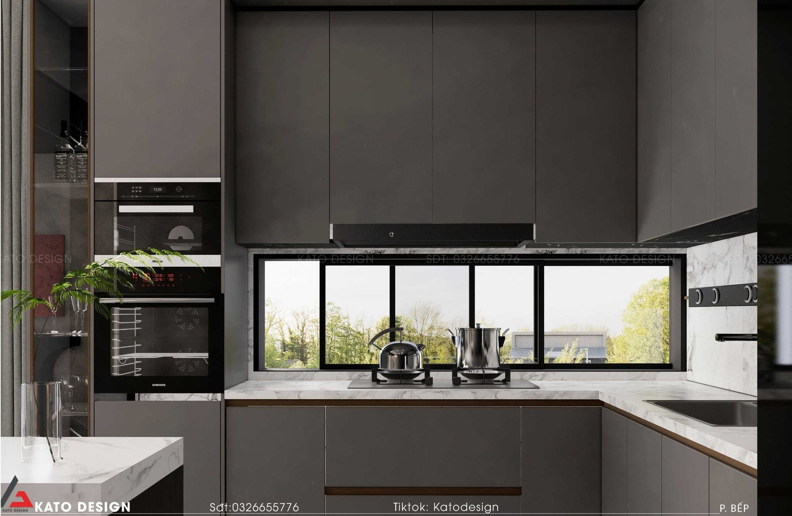 Phòng bếp được thiết kế tối ưu ánh sáng