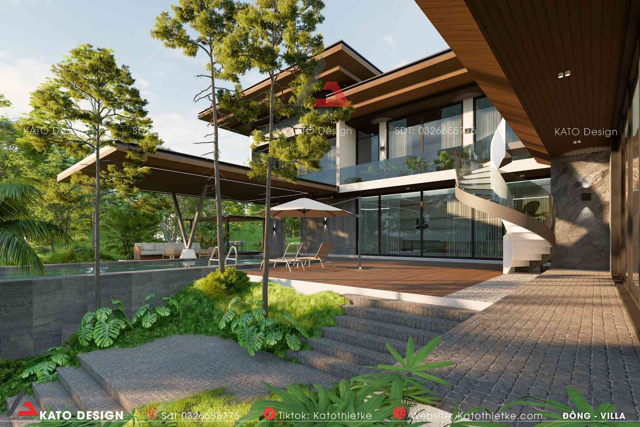Biệt thự với phong cách kiến trúc hiện đại