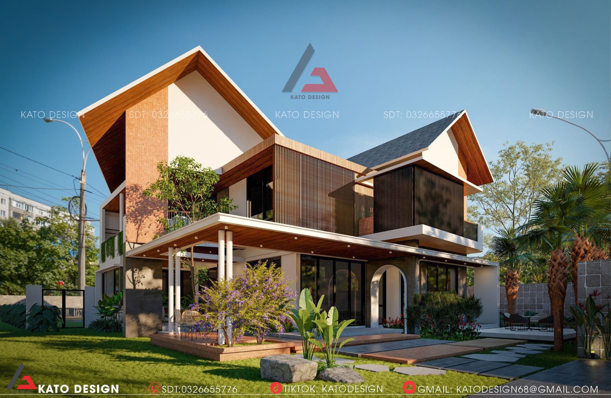 Biệt thự 2 tầng đẹp, hiện đại