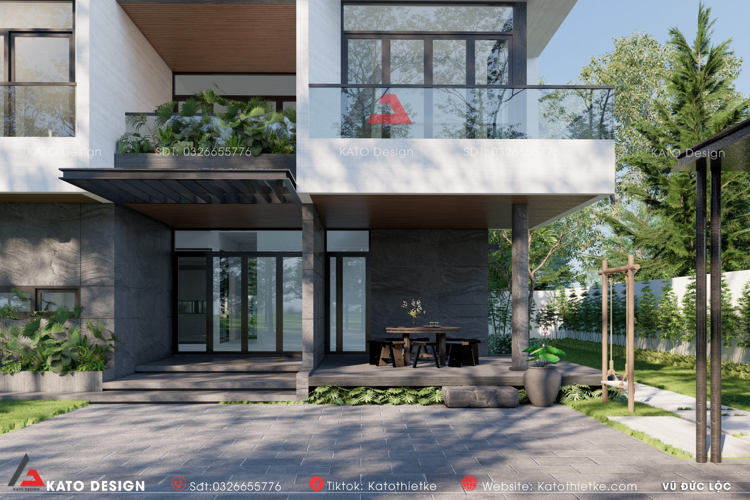 Nhà 2 tầng 4 phòng ngủ tiện nghi