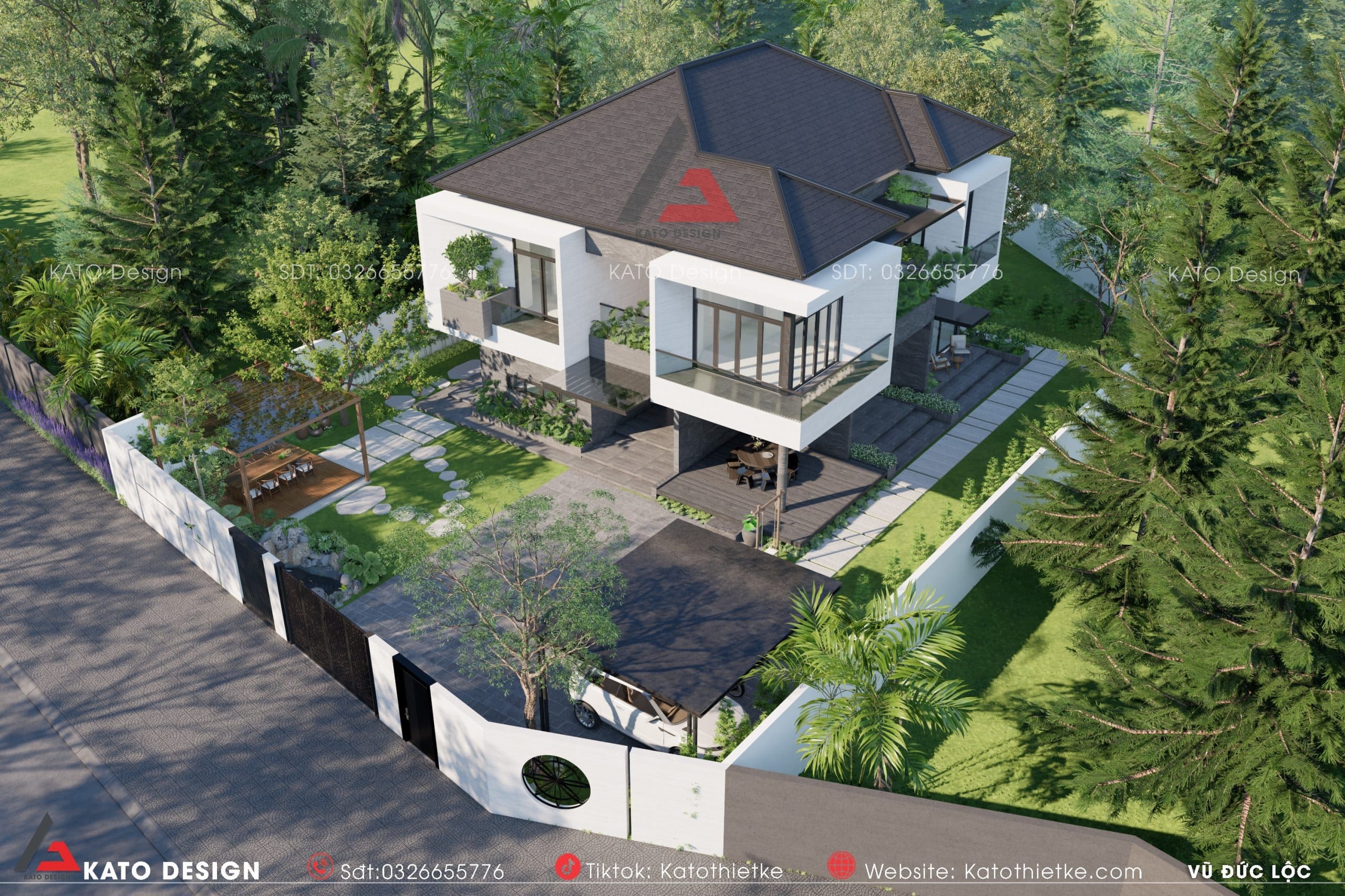 Nhà 2 tầng 4 phòng ngủ đẹp, hiện đại