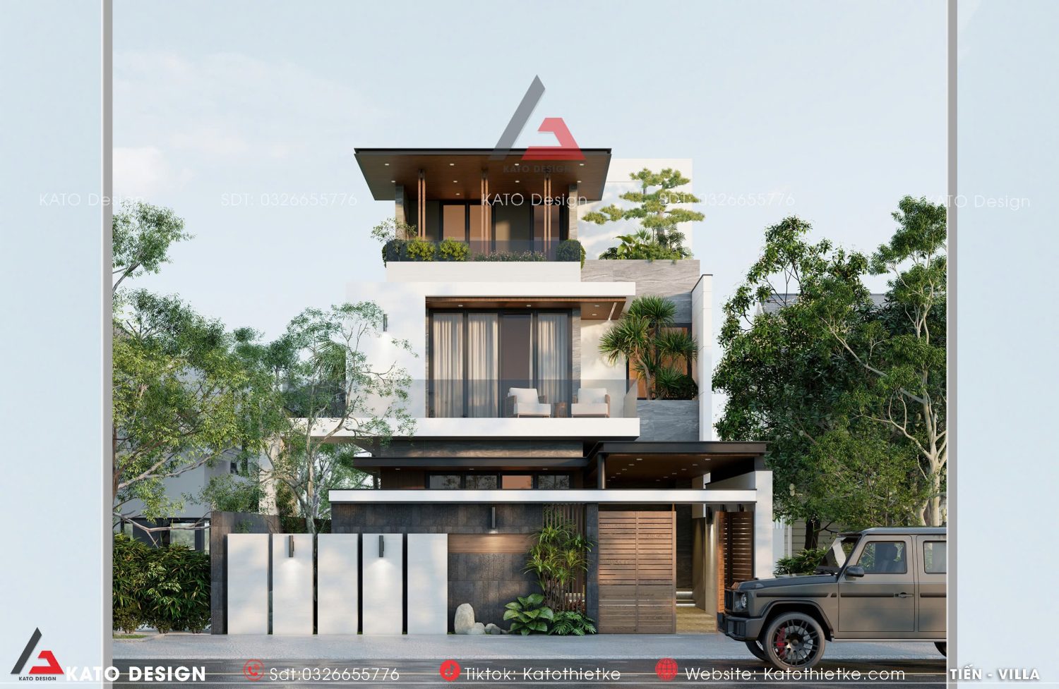 Mẫu nhà phố đẹp 3 tầng xu hướng mới nhất 2025