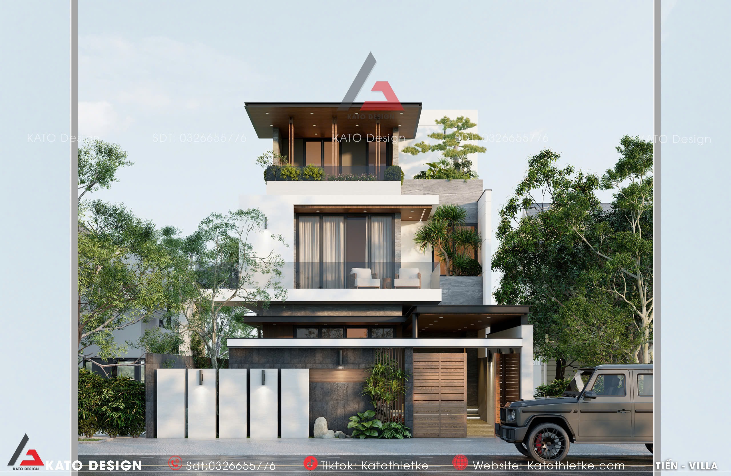 Mẫu nhà phố đẹp 3 tầng xu hướng mới nhất 2025