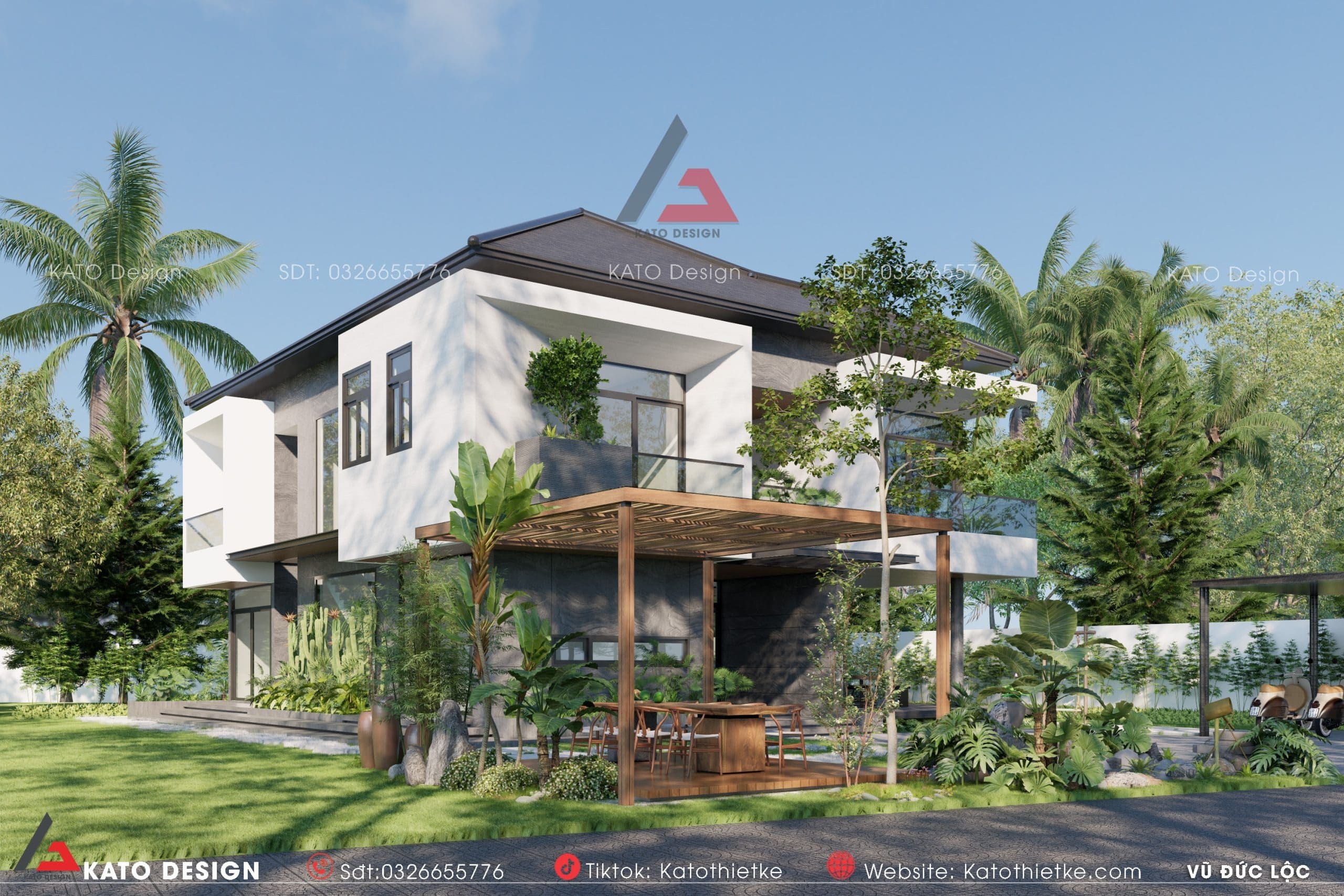 Nhà 2 tầng có sân vườn