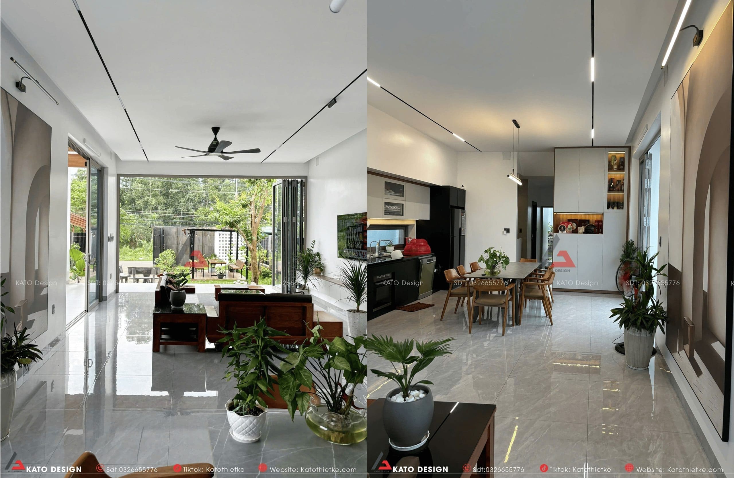 Nội thất nhà cấp 4 tối giản, hiện đại Nội thất nhà cấp 4 tối giản, hiện đại