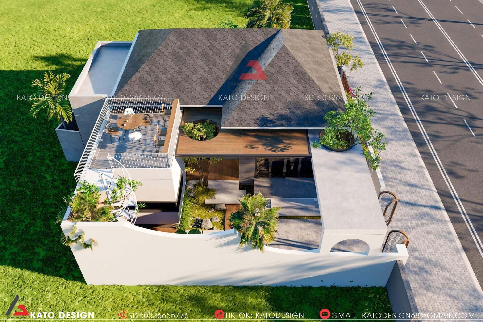 Nhà cấp 4 với thiết kế sân thượng độc đáo