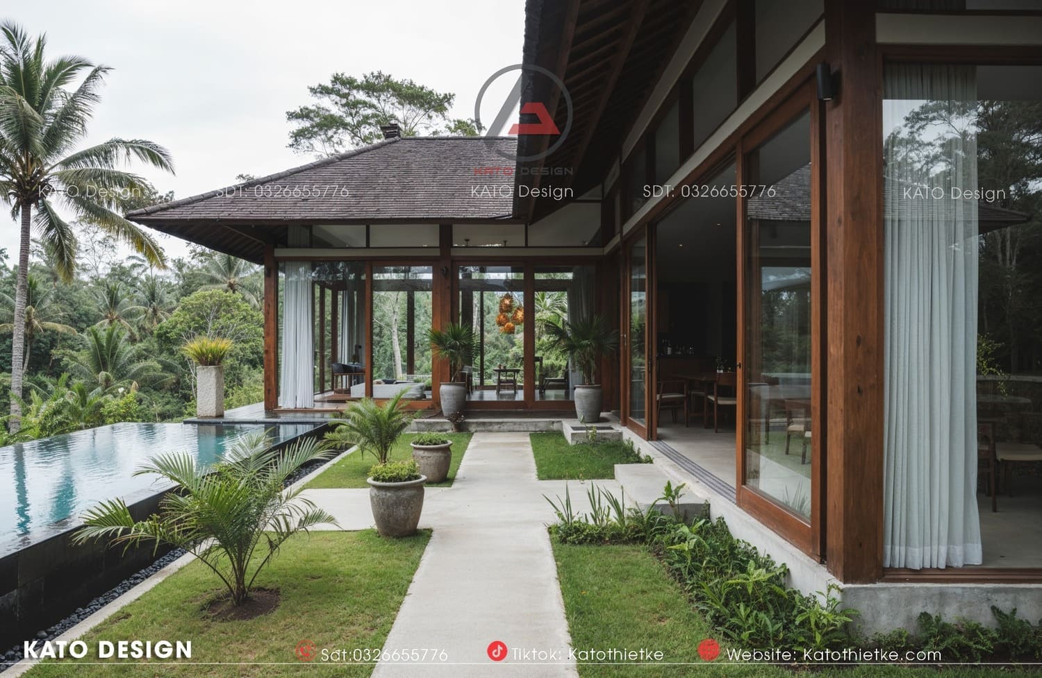Mẫu thiết kế nhà vườn nghỉ dưỡng chuẩn không gian resort