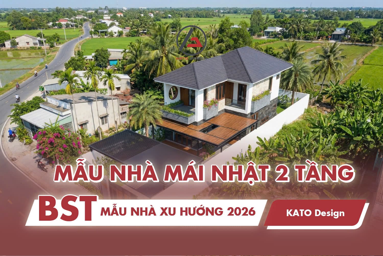 Bộ sưu tập mẫu nhà mái Nhật 2 tầng hiện đại, xu hướng 2026