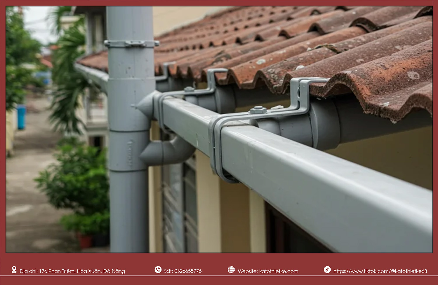 Hệ thống thoát nước mưa mái nhà thu gom, dẫn nước an toàn để bảo vệ công trình Hệ thống thoát nước mưa mái nhà thu gom, dẫn nước an toàn để bảo vệ công trình