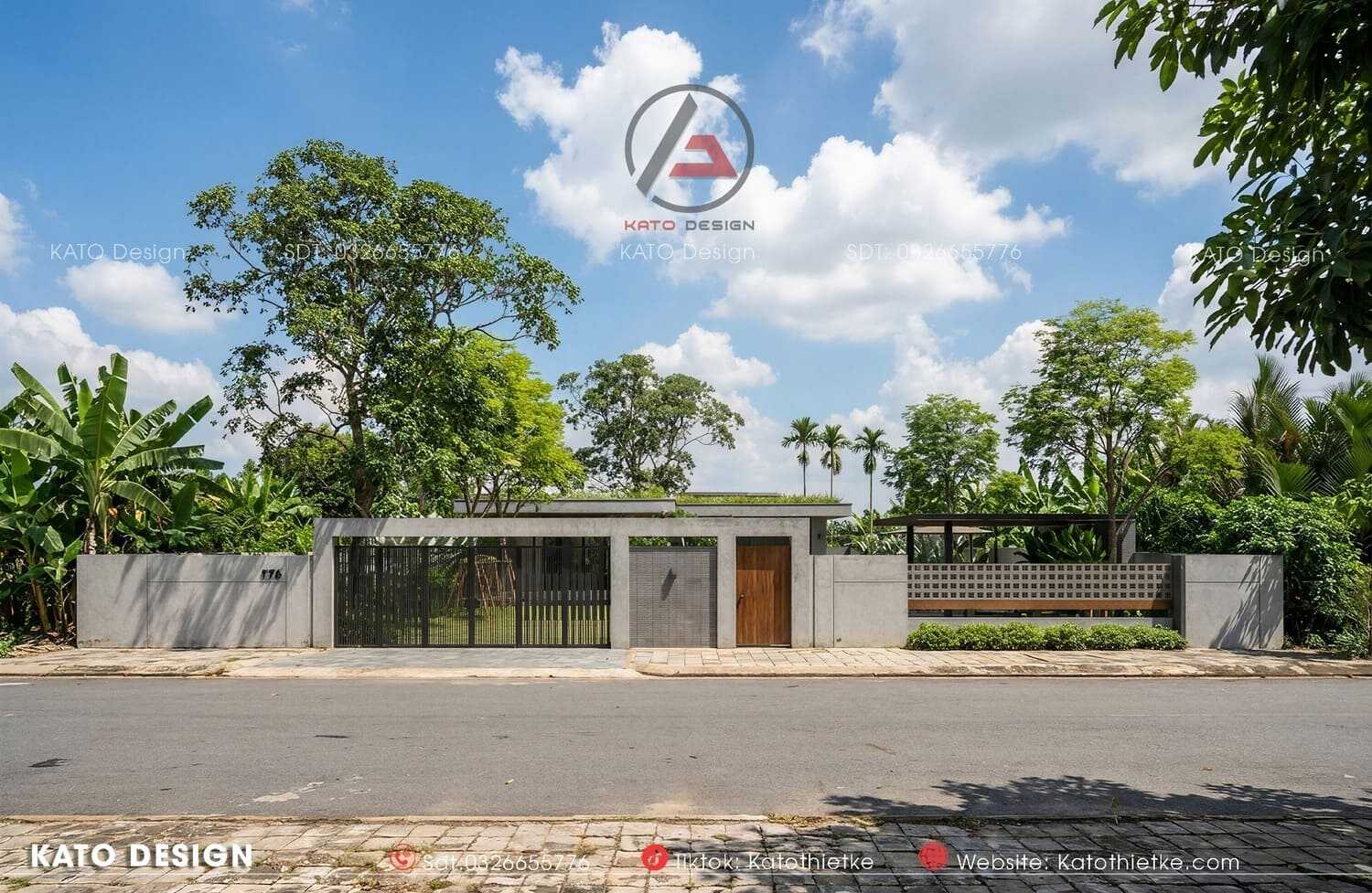 Mặt tiền nhà mái bằng, thiết kế thấp tầng hiện đại Mặt tiền nhà mái bằng, thiết kế thấp tầng hiện đại