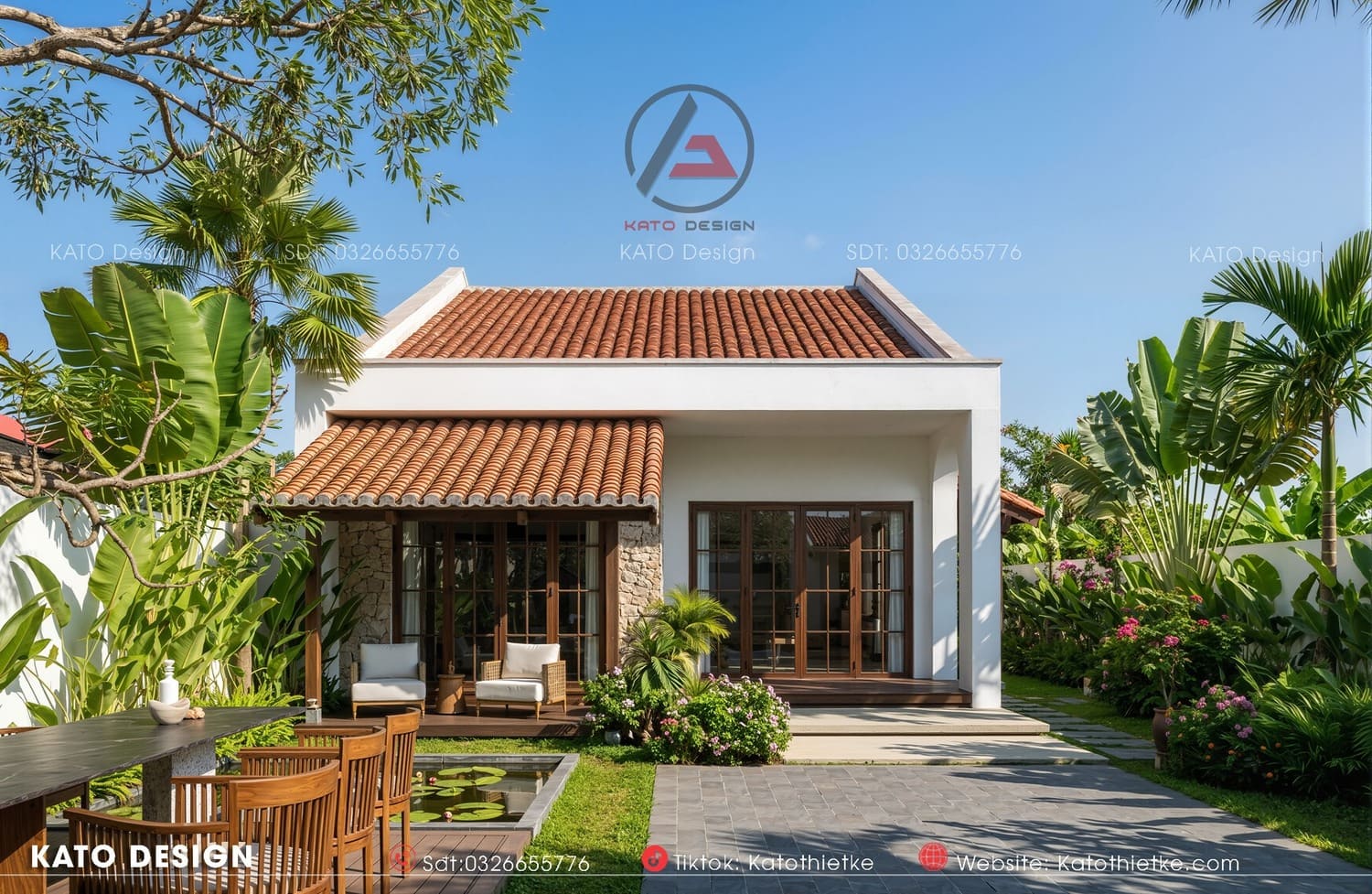 Nhà cấp 4 mái ngói có gác lửng