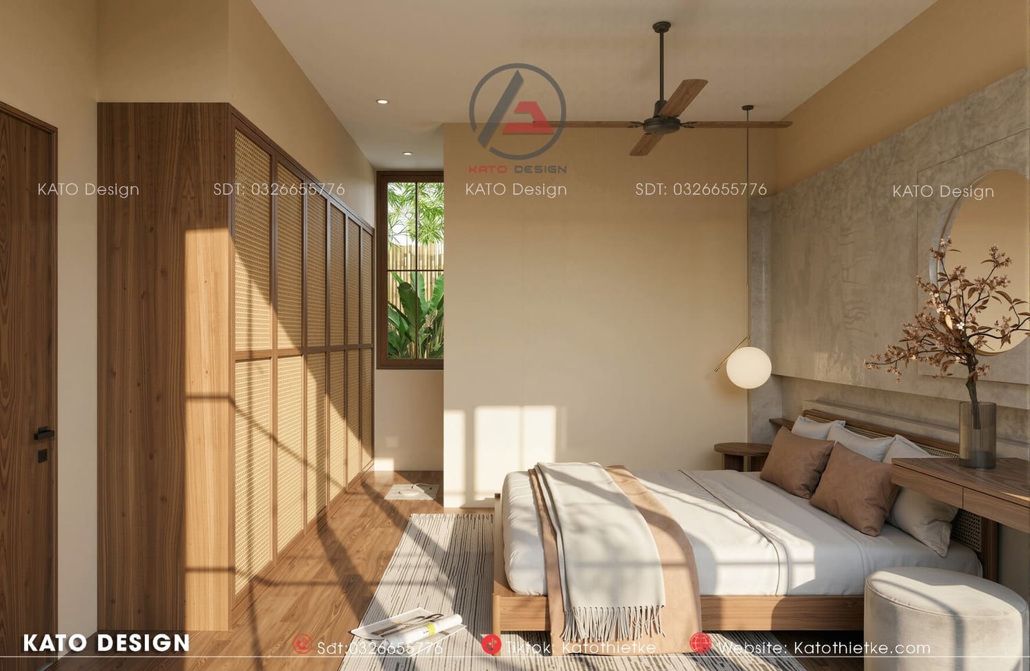 Không gian phòng ngủ hiện đại với đầy đủ tiện nghi