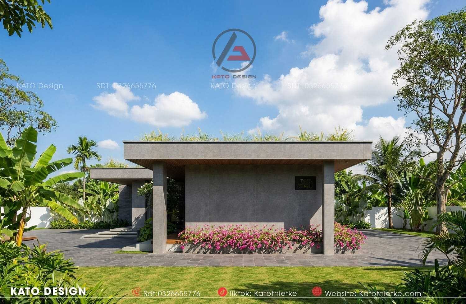 Không gian bên ngoài xanh mát với nhiều cây xanh