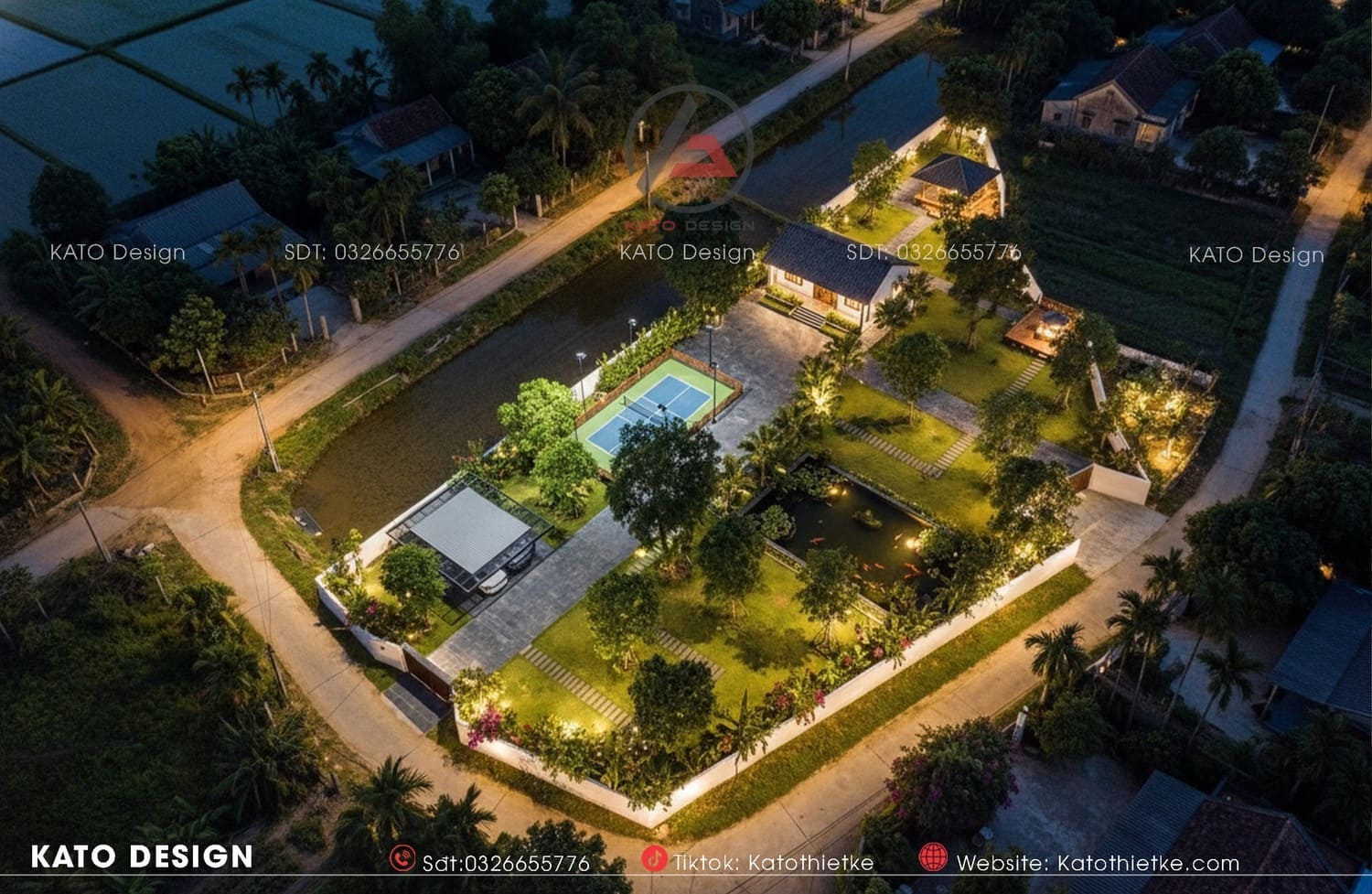Nhà có sân vườn rộng 1 tầng, thiết kế hài hòa thiên nhiên