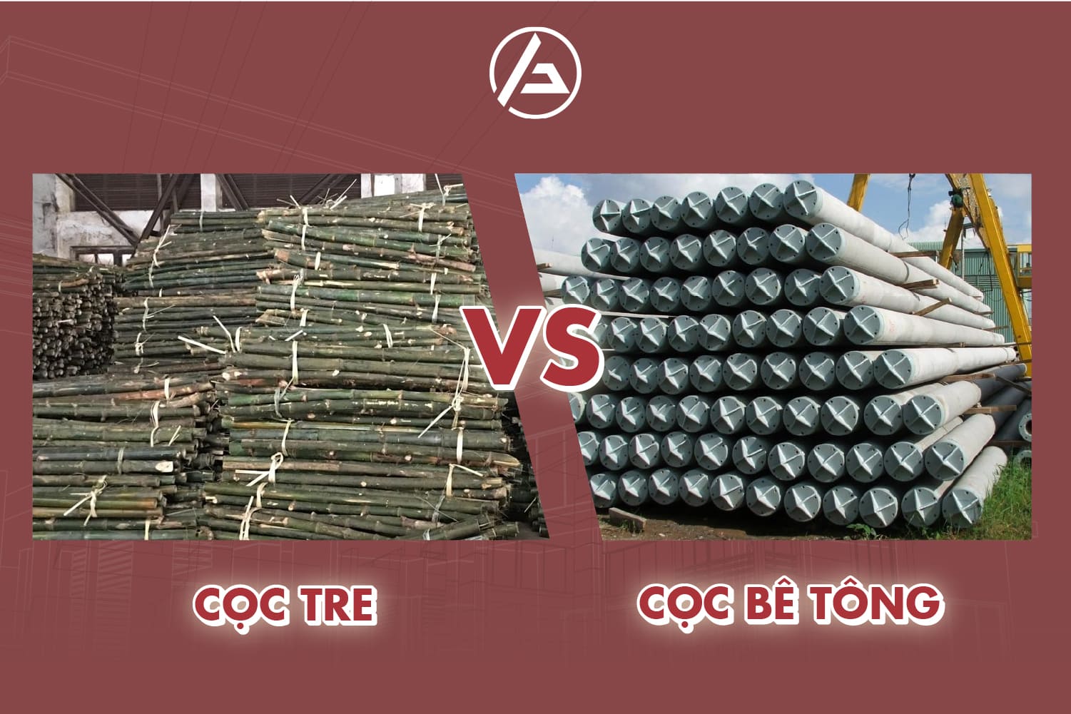 Gia cố nền móng nhà bằng cọc tre và cọc bê tông 