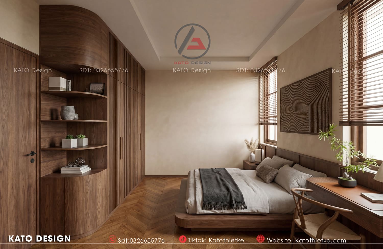 Bố cục gọn gàng giúp phòng ngủ luôn thoáng và dễ chịu Bố cục gọn gàng giúp phòng ngủ luôn thoáng và dễ chịu