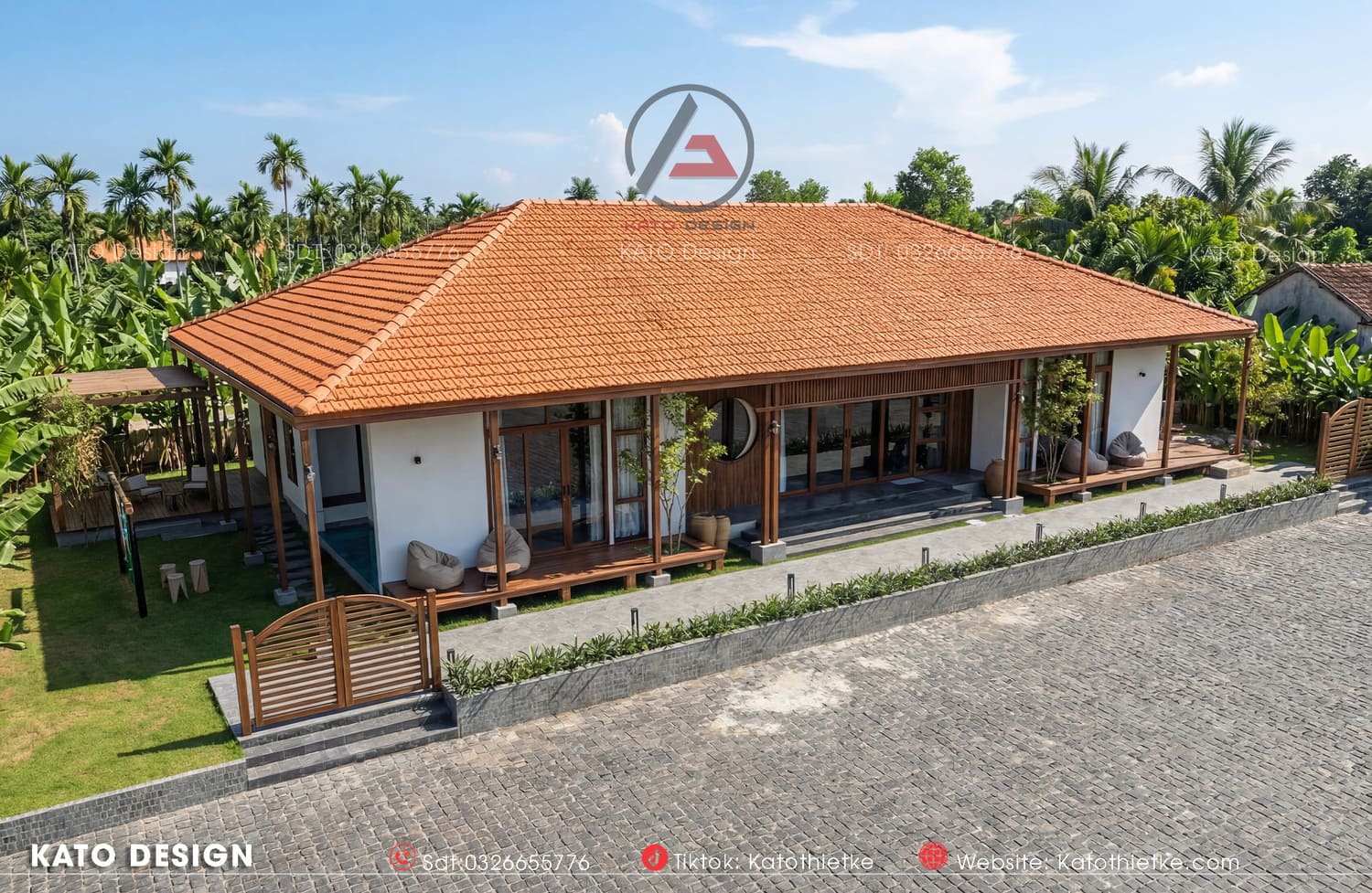 Nhà vườn 165m² tiện nghi, hiện đại và hài hòa thiên nhiên