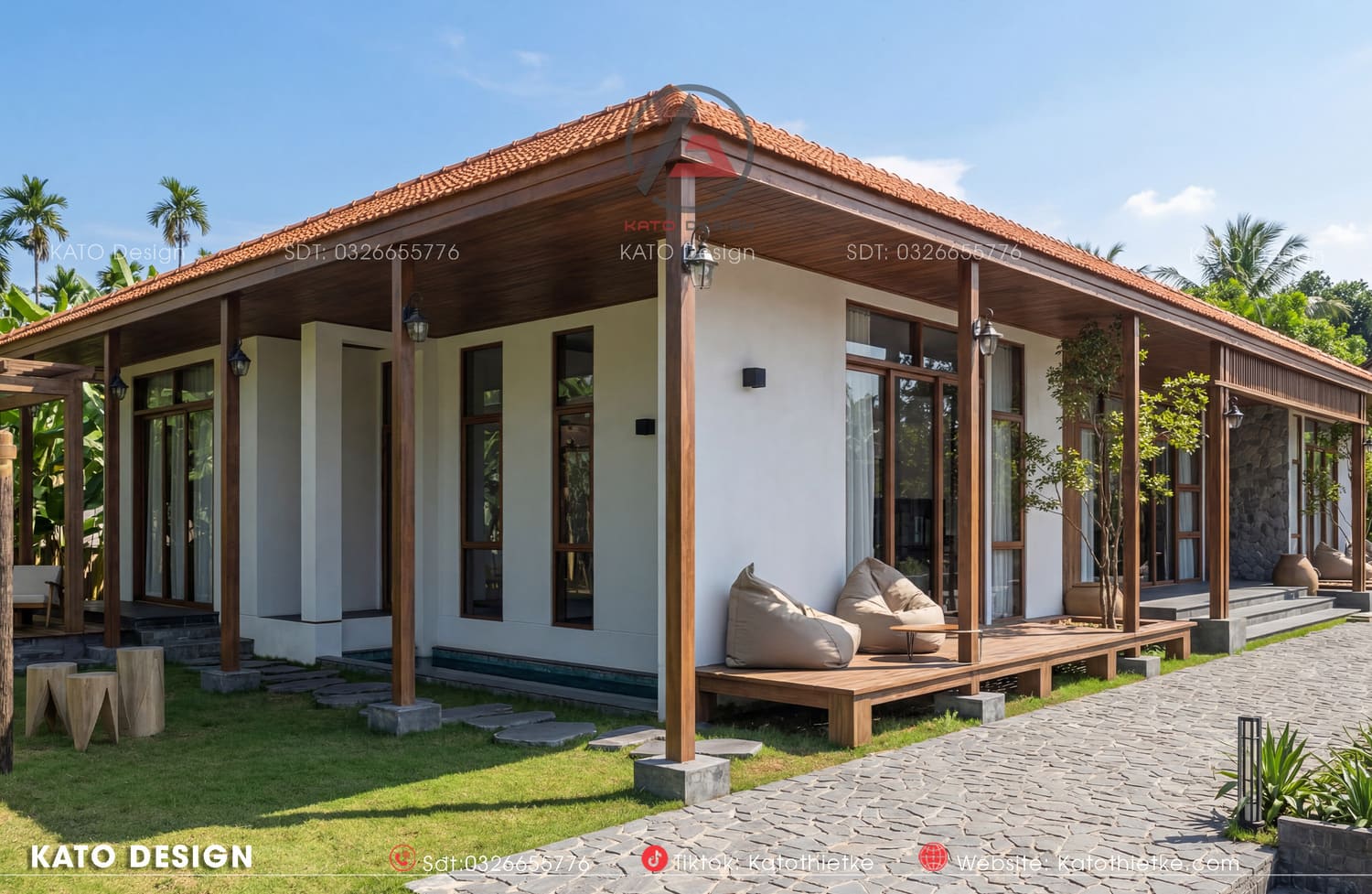Hiên nhà thoáng mát, giảm nắng, đón gió, tạo nơi thư giãn và ngắm cảnh