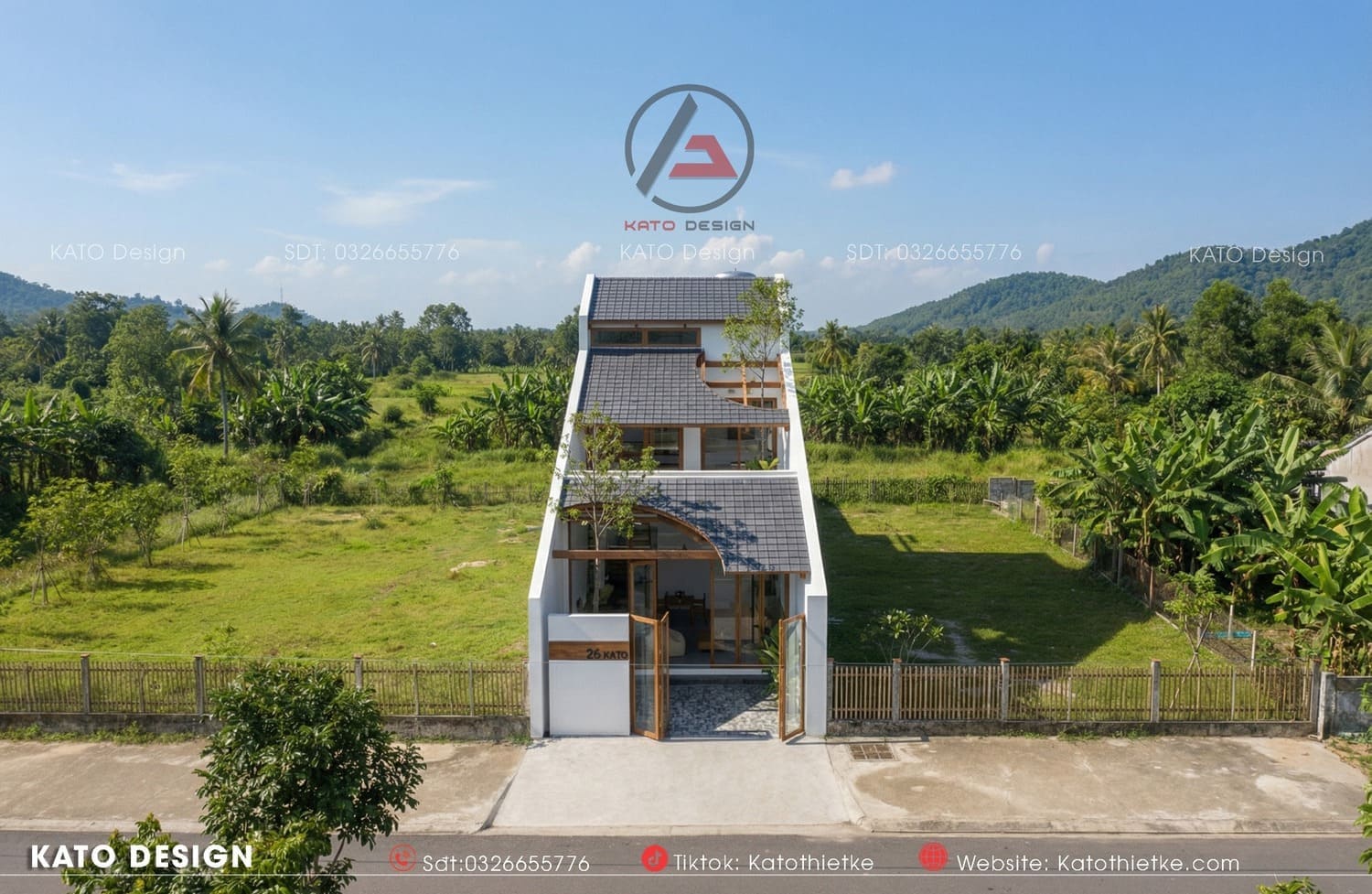 Thiết kế nhà phố hiện đại tối ưu lấy sáng tự nhiên