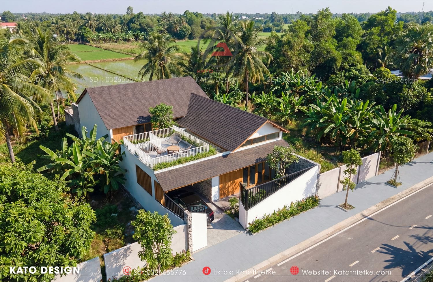 Thiết kế nhà cấp 4 mái Thái hiện đại