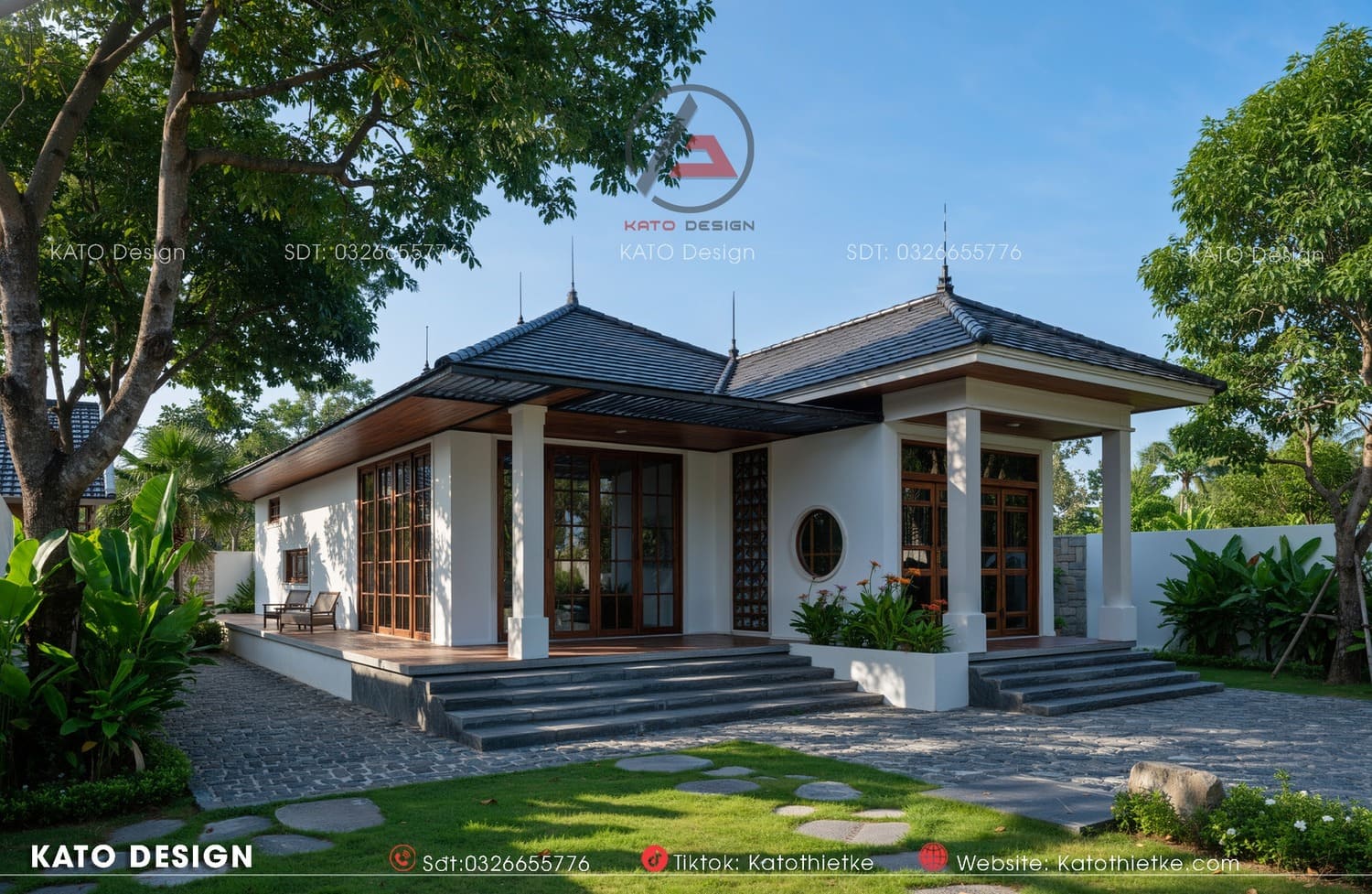 Ngôi nhà nép mình dưới bóng cây xanh mát Ngôi nhà nép mình dưới bóng cây xanh mát