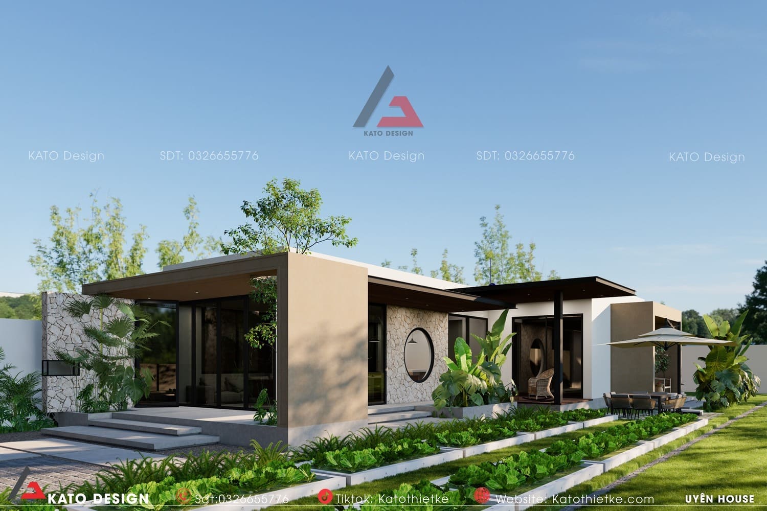 Bố cục chữ L tạo khoảng sân thoáng phía trước tiện sinh hoạt Bố cục chữ L tạo khoảng sân thoáng phía trước tiện sinh hoạt