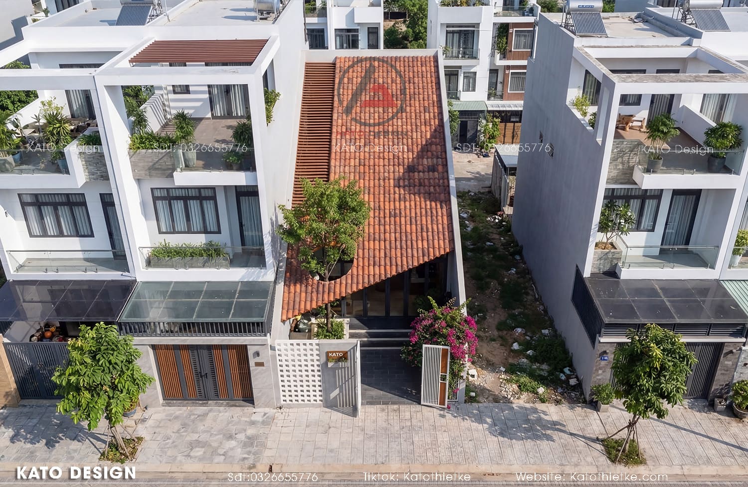 Hệ mái dốc một phía tạo điểm nhấn trẻ trung, hiện đại