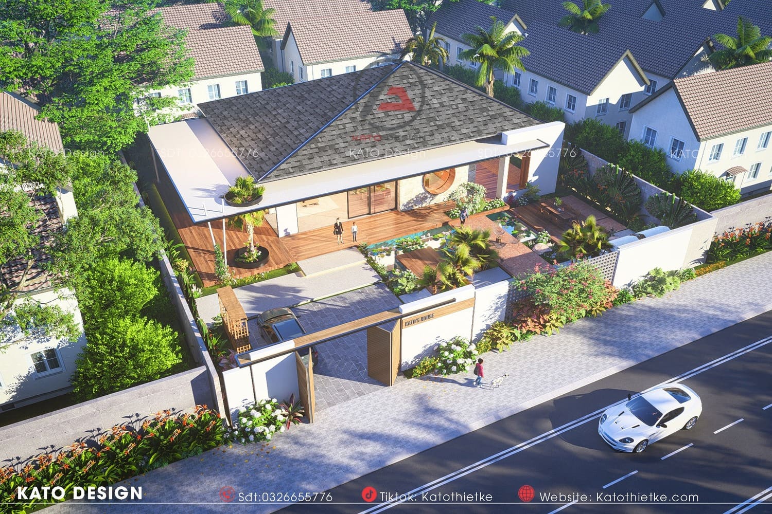 Tổng quan phối cảnh mẫu nhà 1 tầng đẹp sang trọng