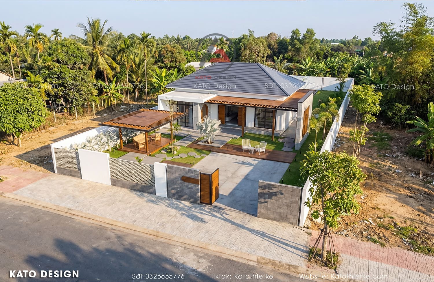 Mẫu nhà sân vườn rộng phù hợp quỹ đất tại vùng ven