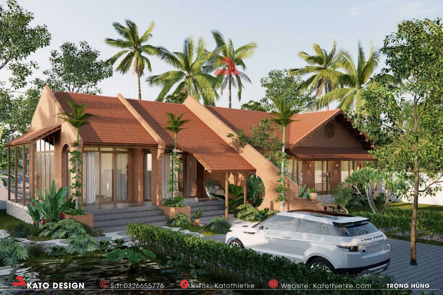Mẫu nhà 1 tầng đẹp với thiết kế mái đặc biệt