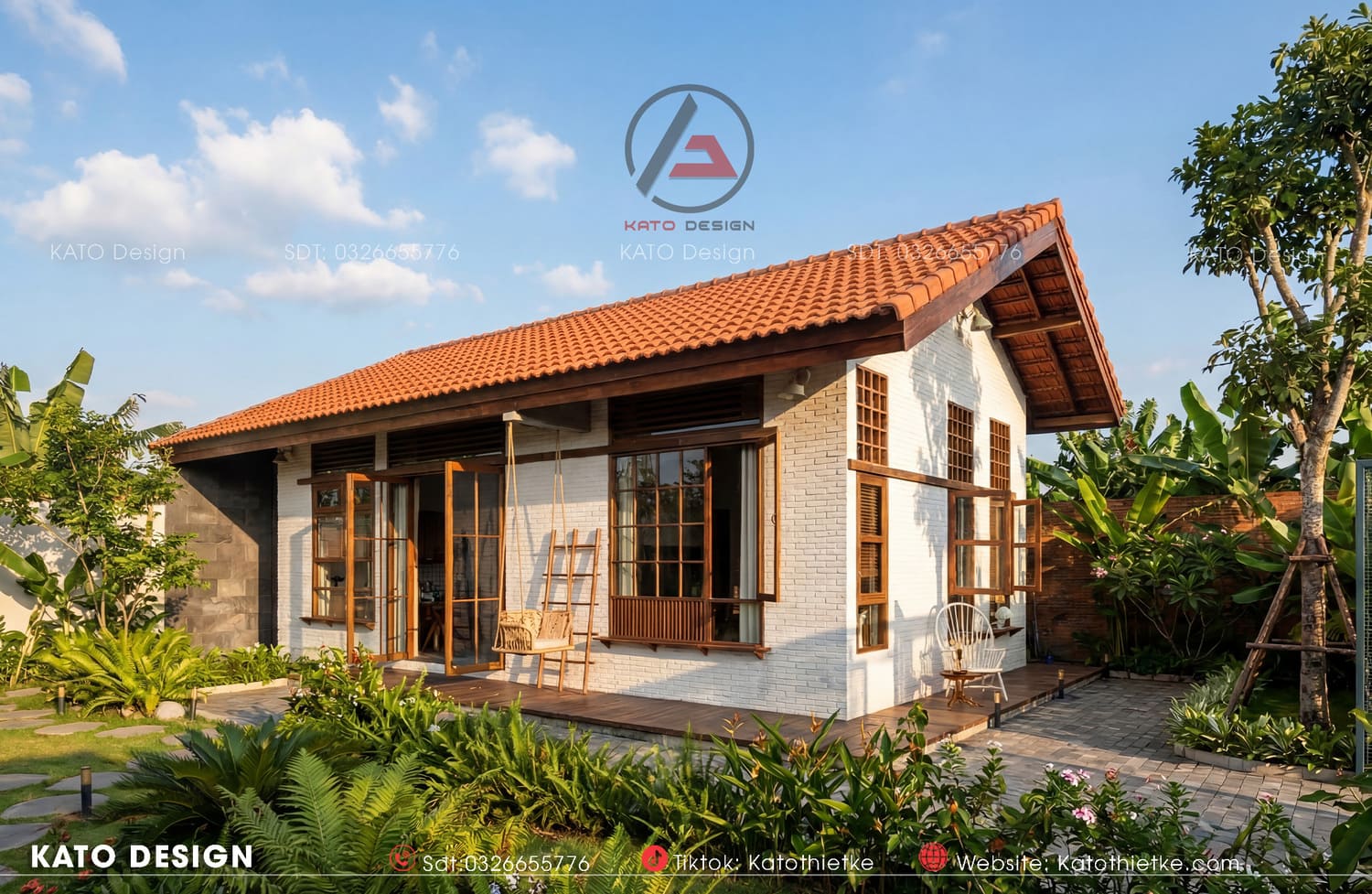 Thiết kế ngoại cảnh hiên nhà thư giản 