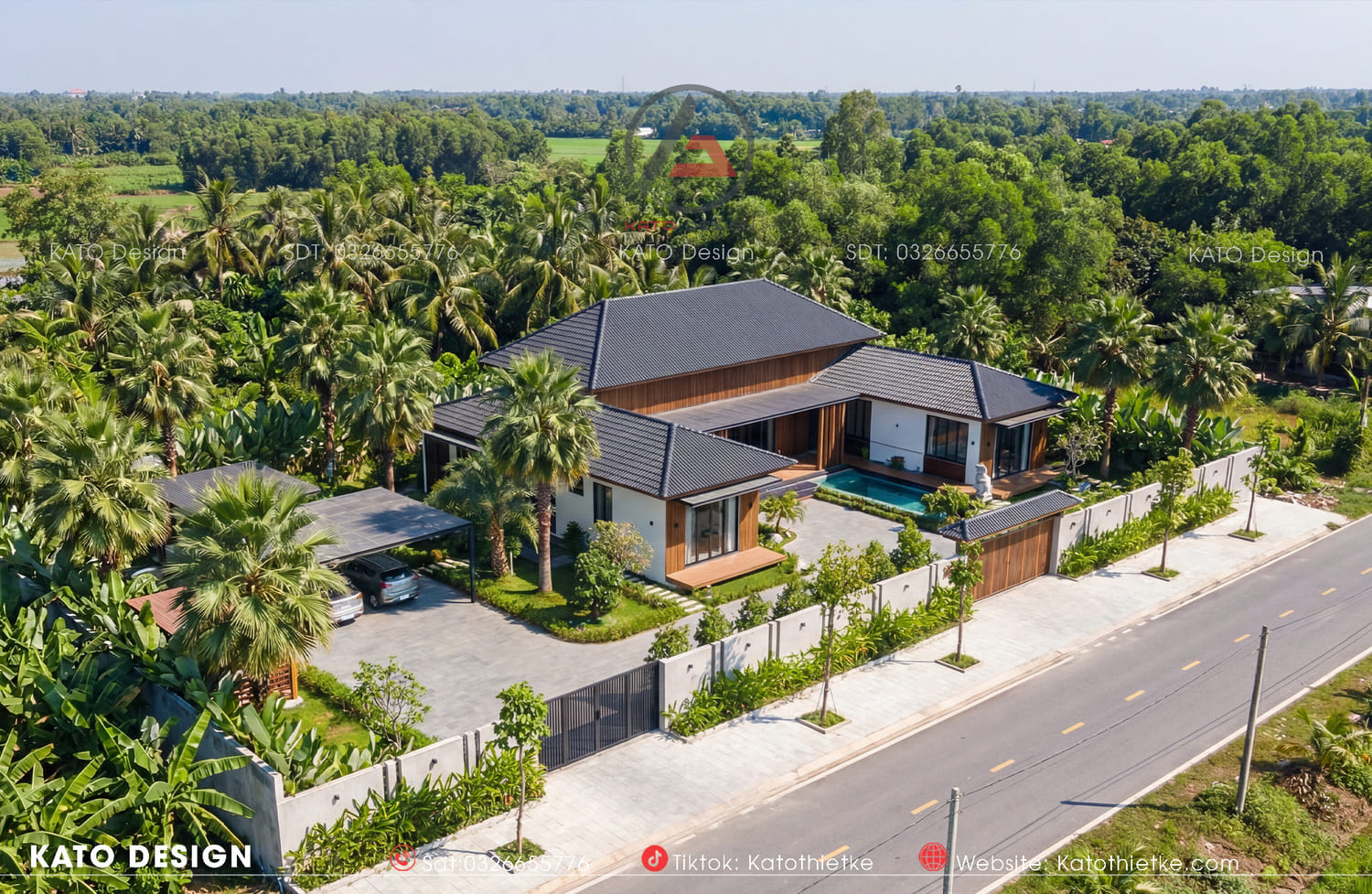 Mẫu nhà tam hợp viện thiết kế mái Nhật thanh lịch Mẫu nhà tam hợp viện thiết kế mái Nhật thanh lịch