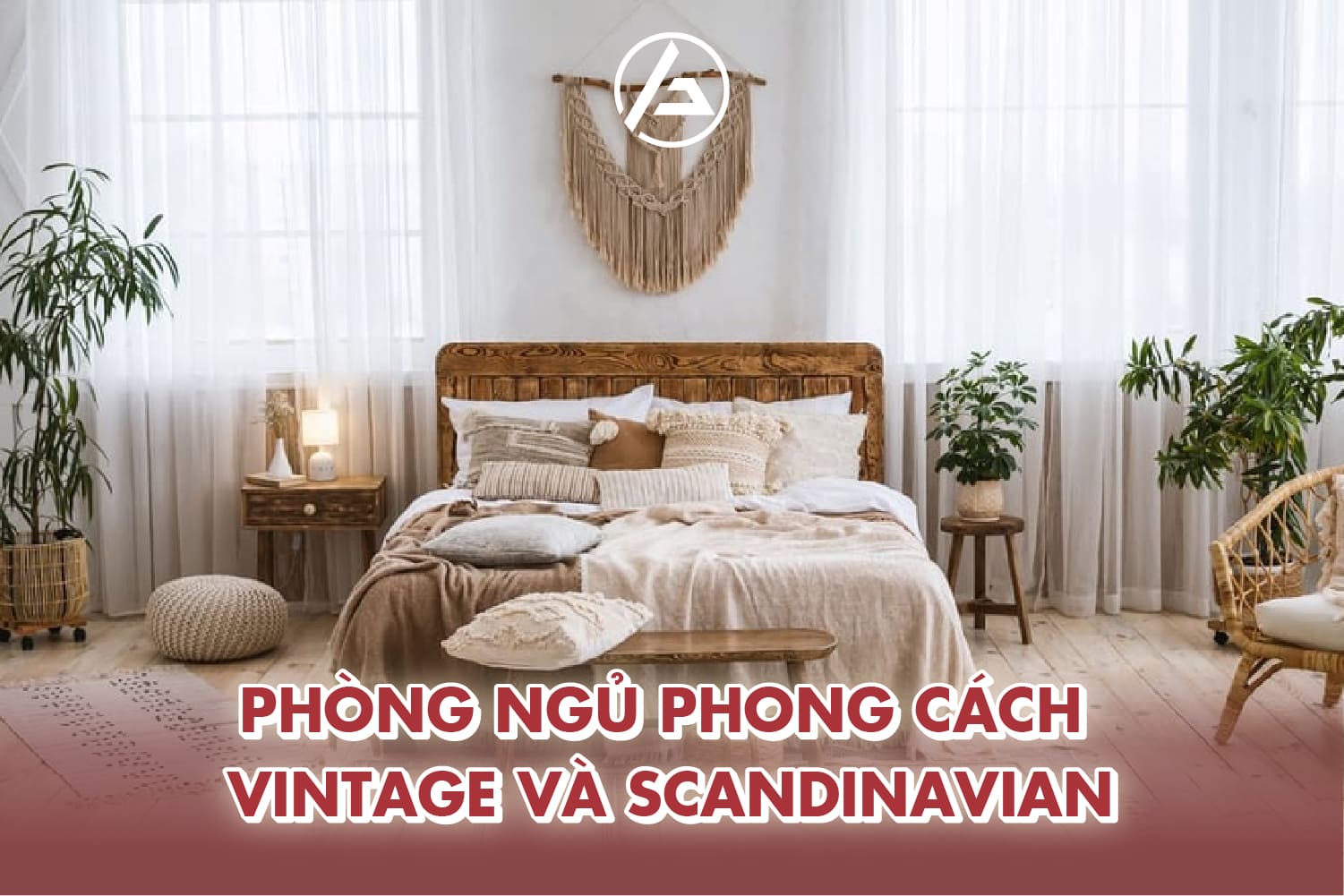 Tông trắng chủ đạo điểm xuyết sắc màu của nội thất gỗ tự nhiên