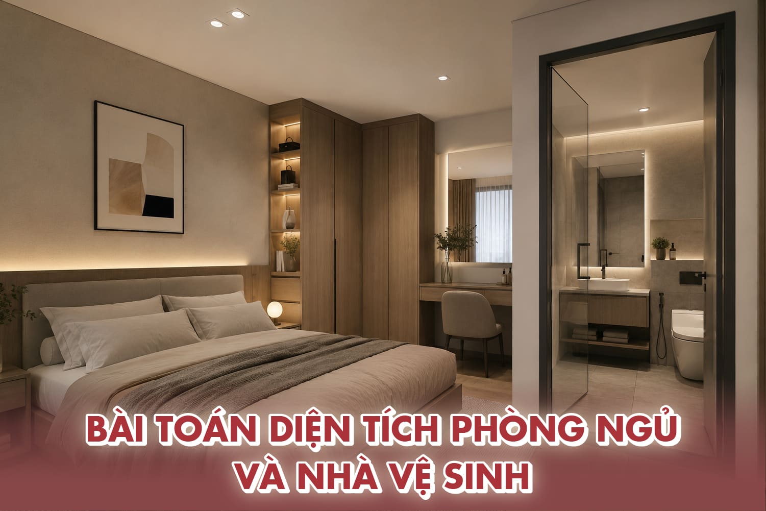 Không gian phòng ngủ kết hợp phòng vệ sinh