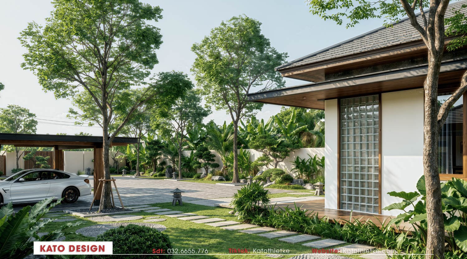 Khuôn viên xanh được quy hoạch hài hòa quanh ngôi nhà Khuôn viên xanh được quy hoạch hài hòa quanh ngôi nhà