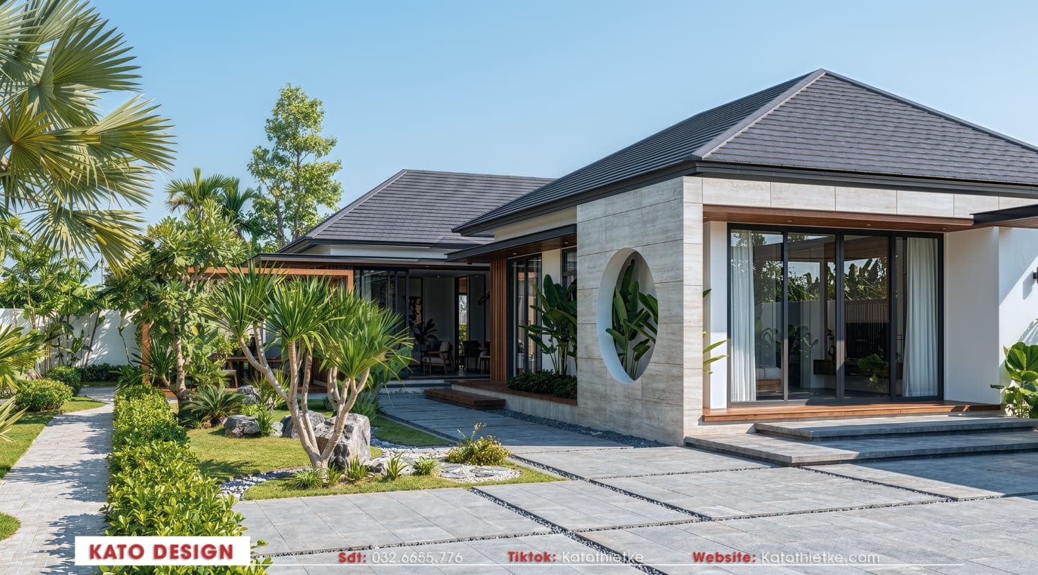 Nhà cấp 4 mái Nhật 5 phòng ngủ với bố cục rộng thoáng dành cho đại gia đình Nhà cấp 4 mái Nhật 5 phòng ngủ với bố cục rộng thoáng dành cho đại gia đình
