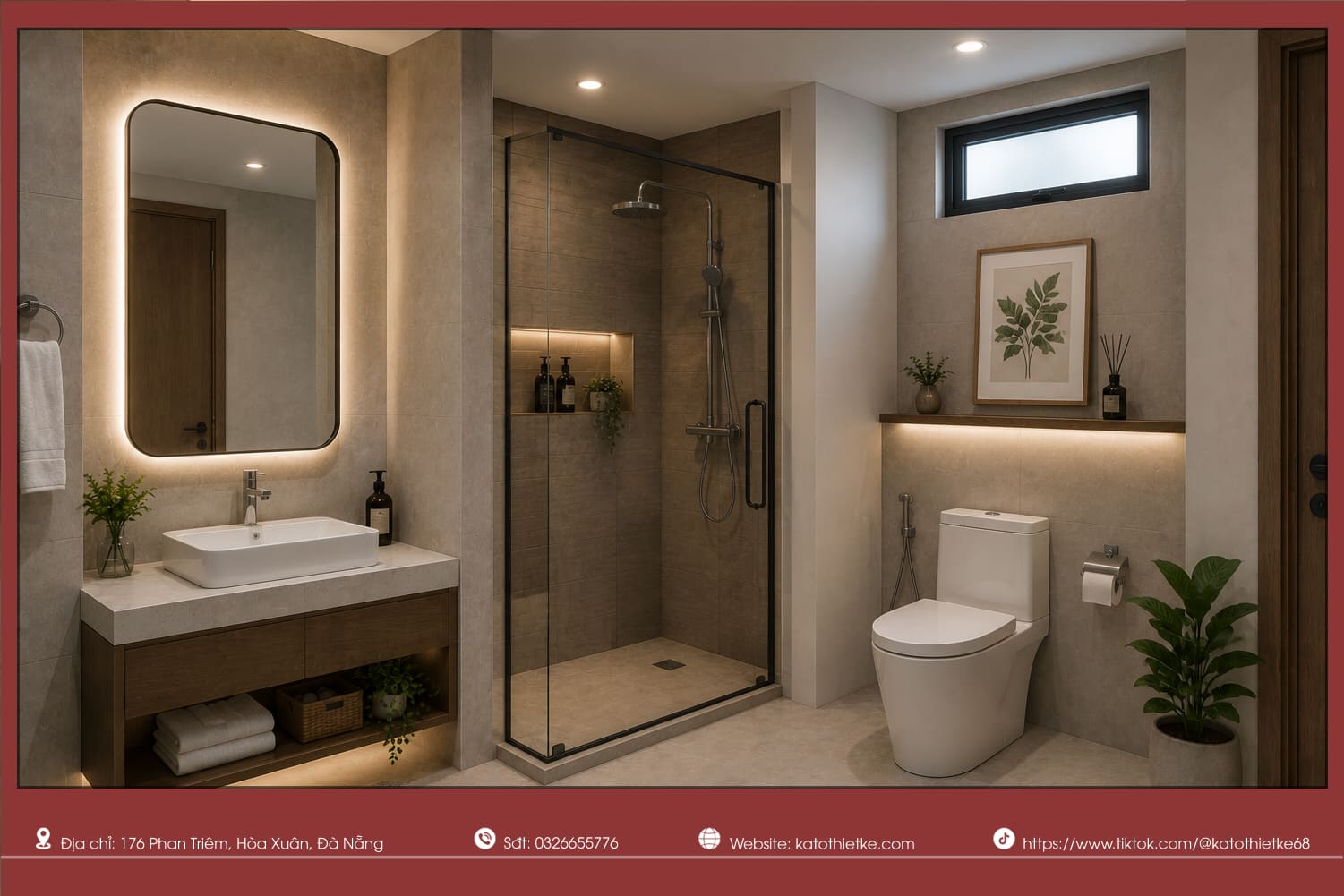 Nhà vệ sinh chung giữa các phòng ngủ