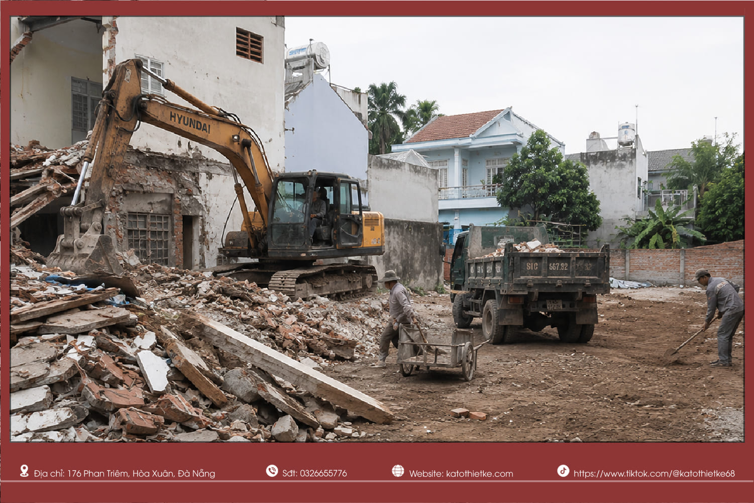 Công tác phá dỡ và san lấp mặt bằng trước khi khởi công 