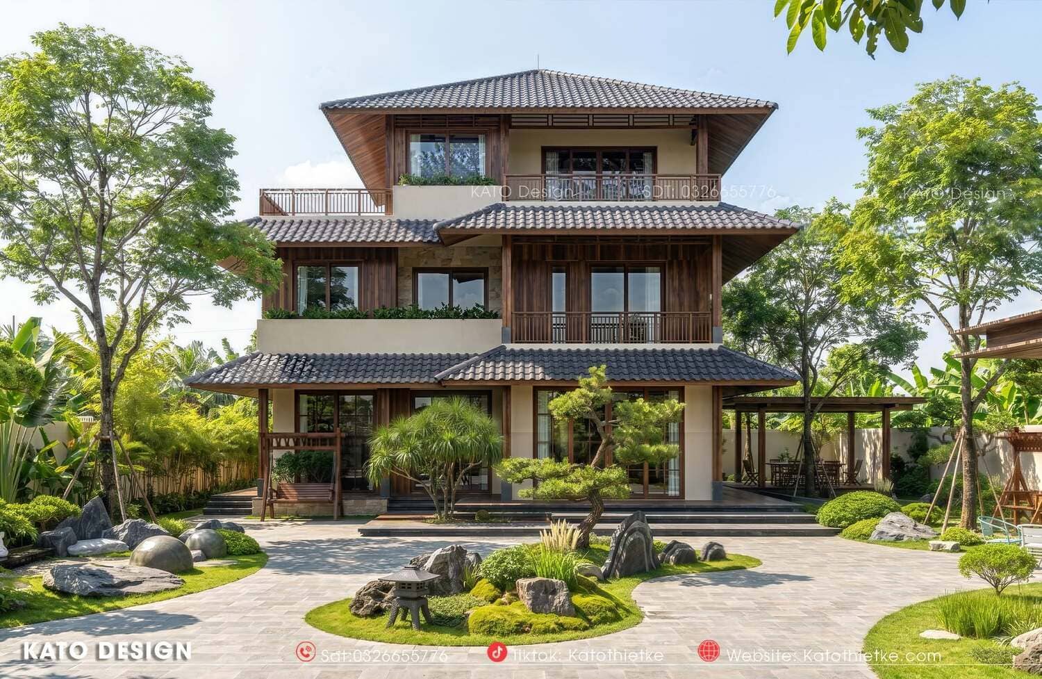 Mặt tiền biệt thự Nhật tạo cảm giác nhẹ nhàng, thư thái