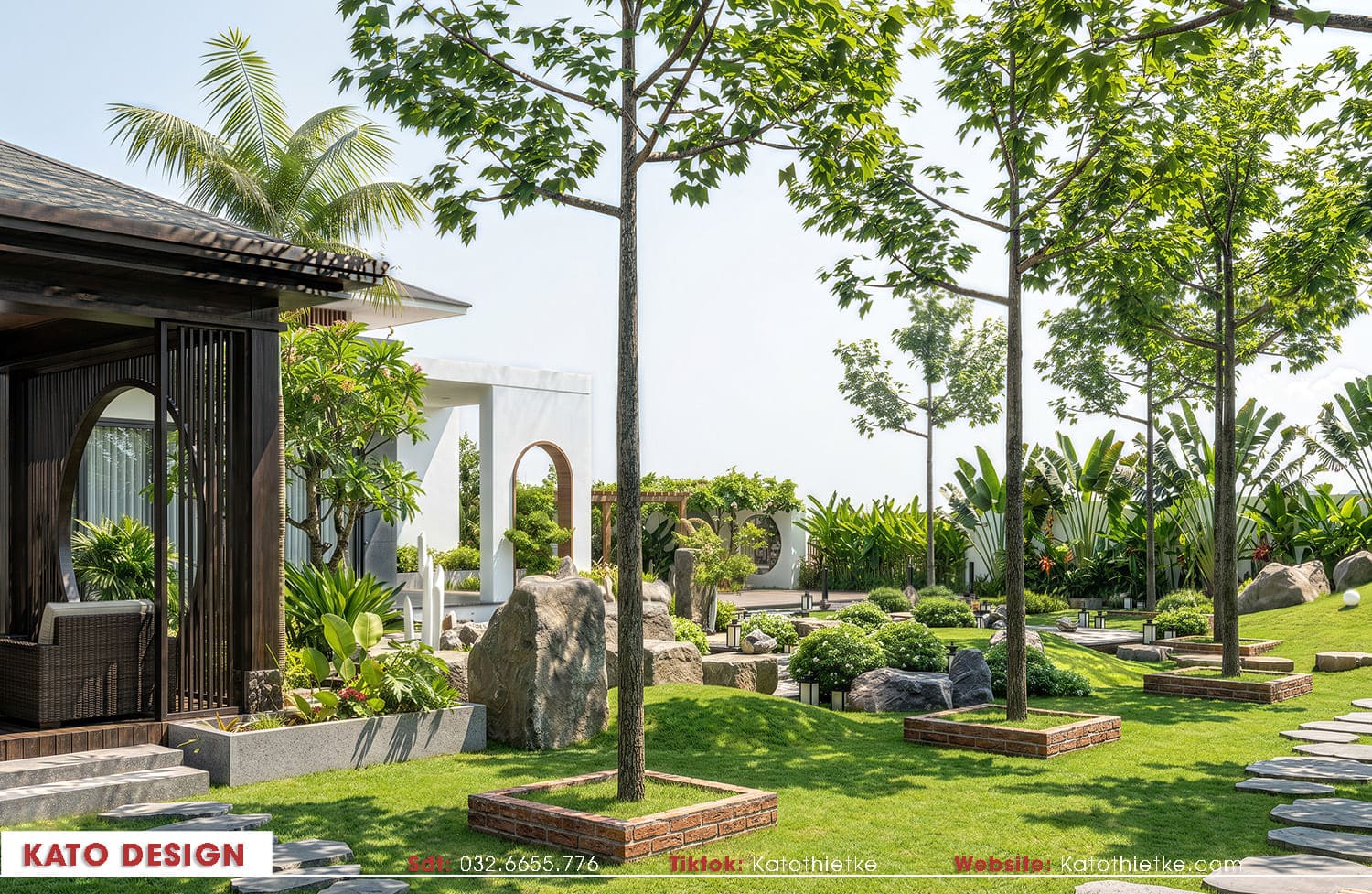 Góc xanh thanh nhã của sân vườn